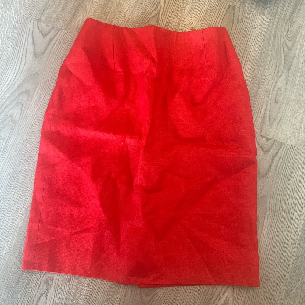 Vintage red linen skirt